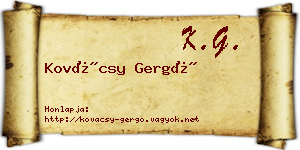 Kovácsy Gergő névjegykártya