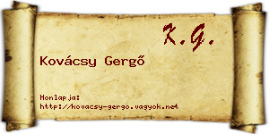 Kovácsy Gergő névjegykártya